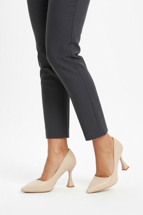 Beige Thin Long Womens High Heel Evening Shoes 665127 Z