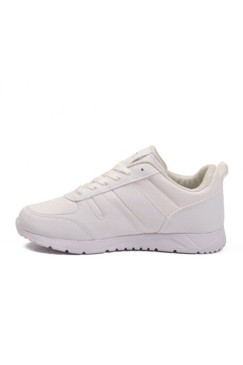 White Laced Lightweight Flexible Unisex Sneakers Elraen G