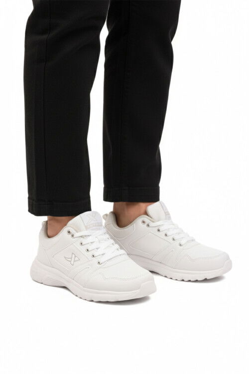 White Laced Lightweight Flexible Mens Sneakers Xstep 020-Skin M