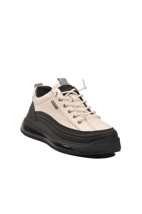 Beyaz Hakiki Deri Erkek Casual Ayakkabı 24K500-1 M