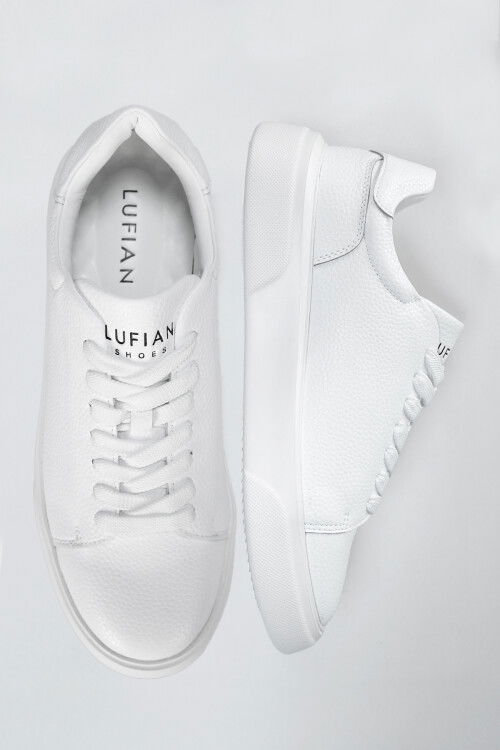 Beyaz Hakiki Deri Bağcıklı Erkek Sneaker Tommy M