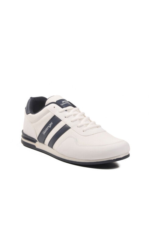 White Navy Blue Large Size Skin Mens Sneakers Omega Int M