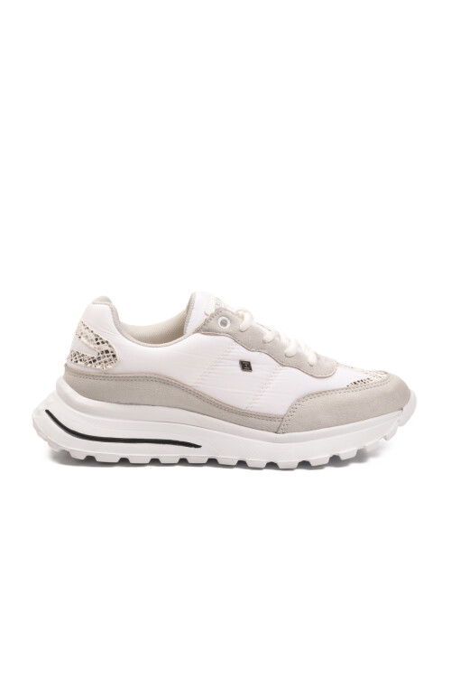 White Laced Lightweight Flexible Womens Sneakers Roni G