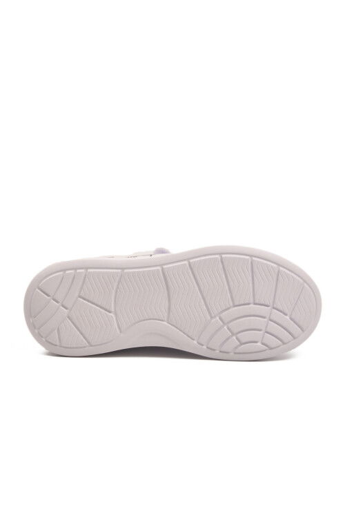 White Patent Leather Glittery Velcro Lightweight Girls Sneakers 2540-26K F