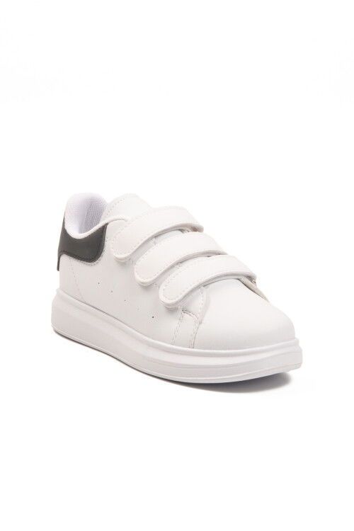 White Black Velcro Lightweight Boys Sports Shoes 2480-26K F