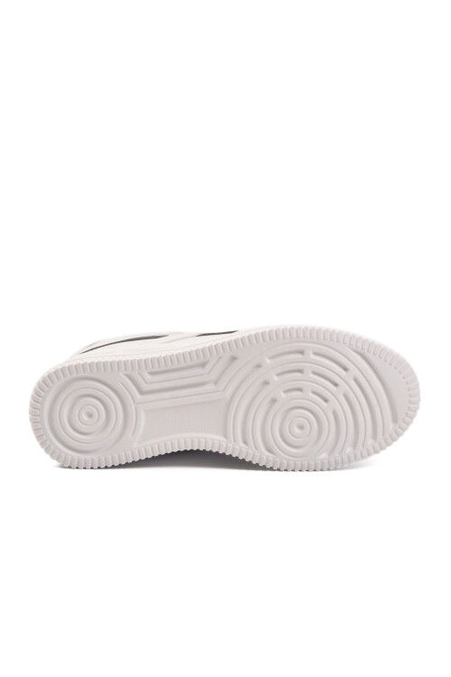 Beyaz Siyah Bağcıklı Hafif Cilt Unisex Spor Ayakkabı Marlow G