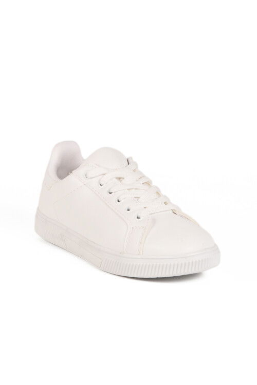 White Skin Lace-Up Lightweight Womens Sneakers Mota 600 G