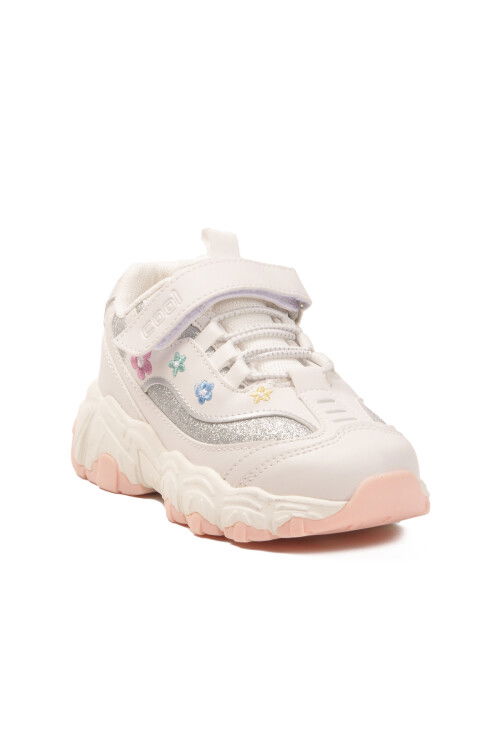 White Velcro Lightweight Girls Sneakers Bella Short P