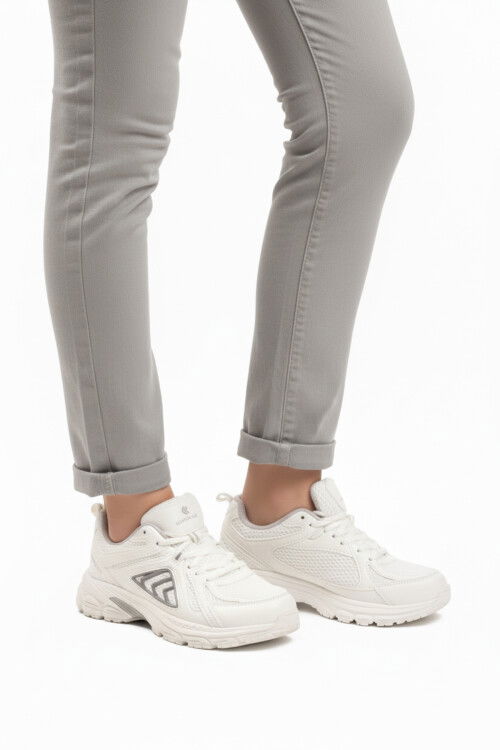 White Memory Sole Lightweight Flexible Mesh Unisex Sneakers Dipper G