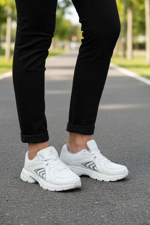 White Memory Sole Lightweight Flexible Mesh Unisex Sneakers Dipper G