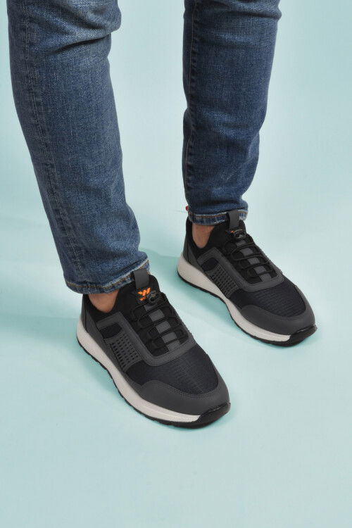 Smoked Lightweight Flexible Lock Laced Mens Sneakers Nans 6006 M