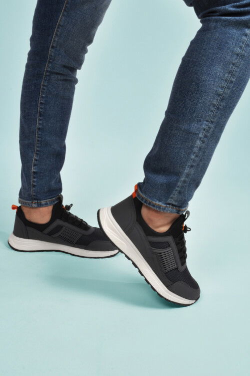 Smoked Lightweight Flexible Lock Laced Mens Sneakers Nans 6006 M