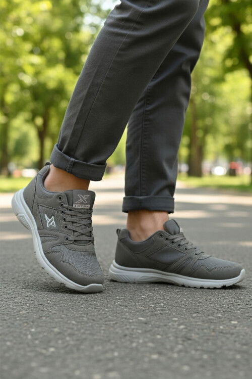 Smoked Large Size Lace-Up Mens Sneakers Xstep 020-Skin M