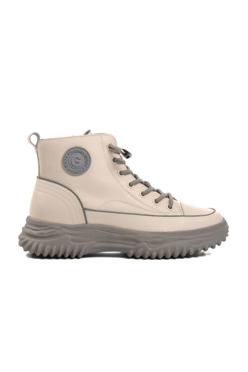 Gray Lace-Up Zippered Womens Boots 24K310-13 Z