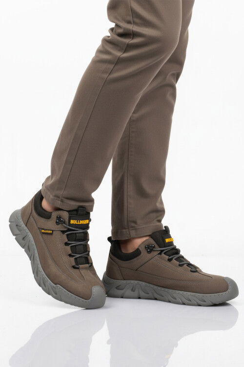 Gray Nubuck Genuine Leather Mens Casual Shoes 240003 M