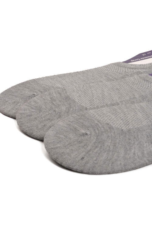 Gri  Unisex Çorap 24K005 3lü Babet Çorap