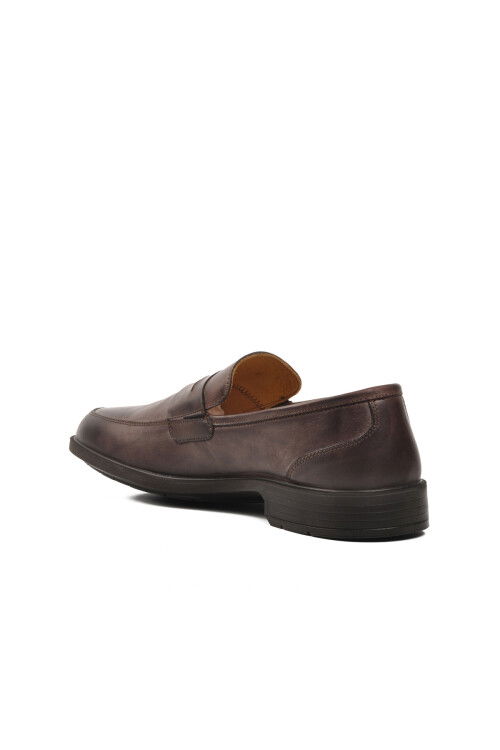 حذاء رجالي كاجوال من الجلد الطبيعي باللون البني مقاس 27113 M