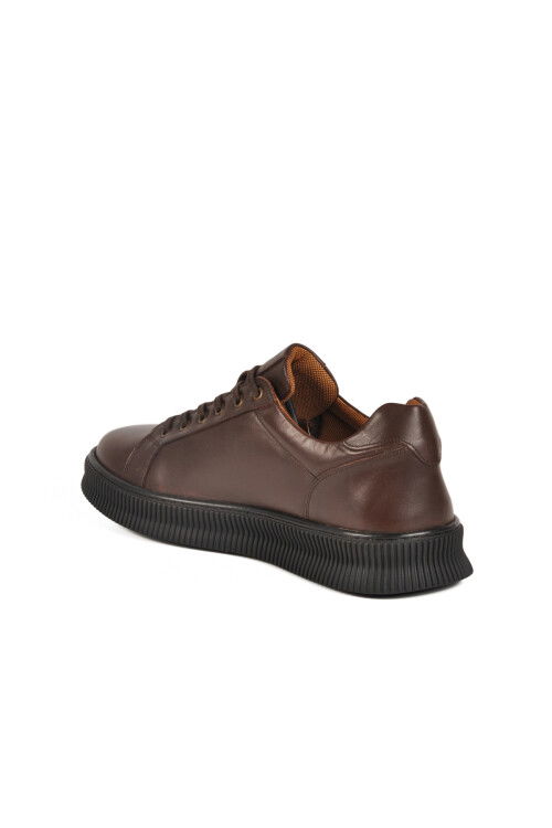 Brown Genuine Leather Large Size Mens Casual Shoes 2516 M