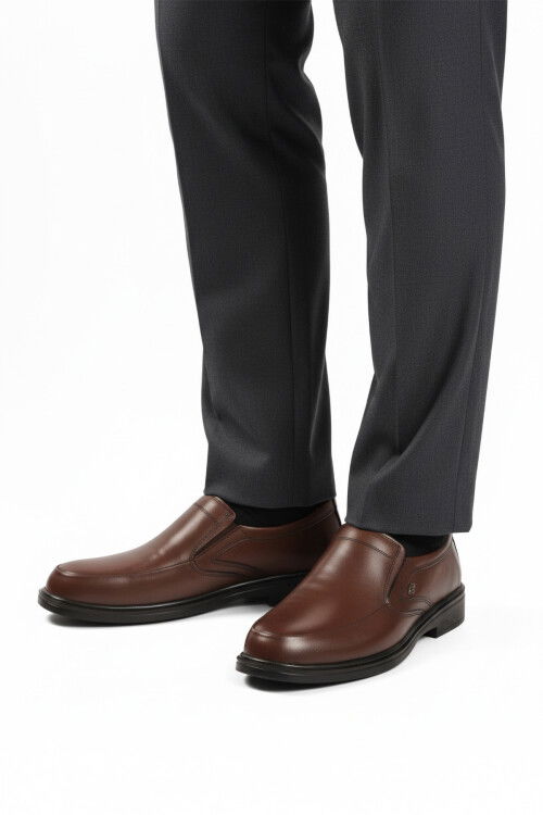 Brown Genuine Leather Mens Casual Shoes DSN 2036 M