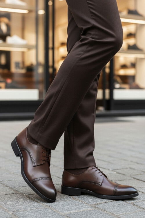 Brown Genuine Leather Non-Slip Sole Mens Classic Shoes 395 M