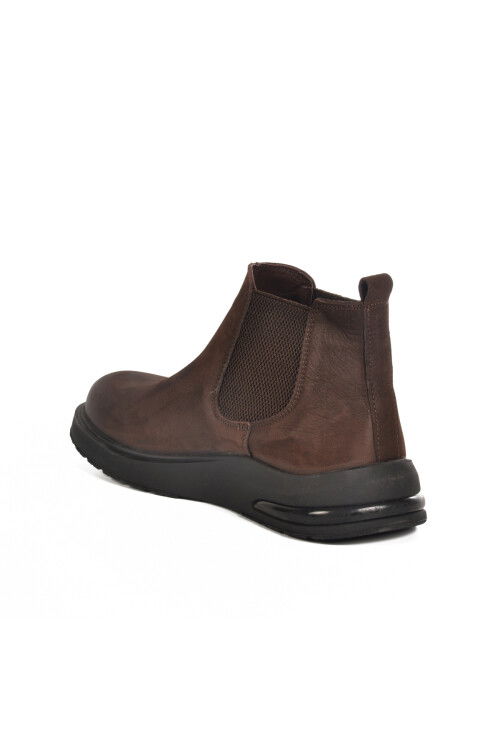 Brown Nubuck Genuine Leather Mens Chelsea Boots 260042 M