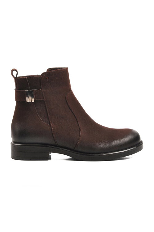 Brown Nubuck Genuine Leather Womens Boots 1852533K Z