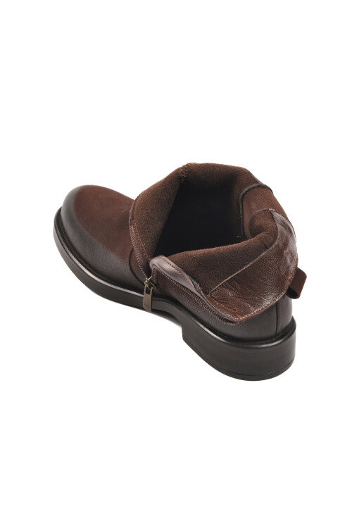 Brown Nubuck Genuine Leather Womens Boots 1852533K Z