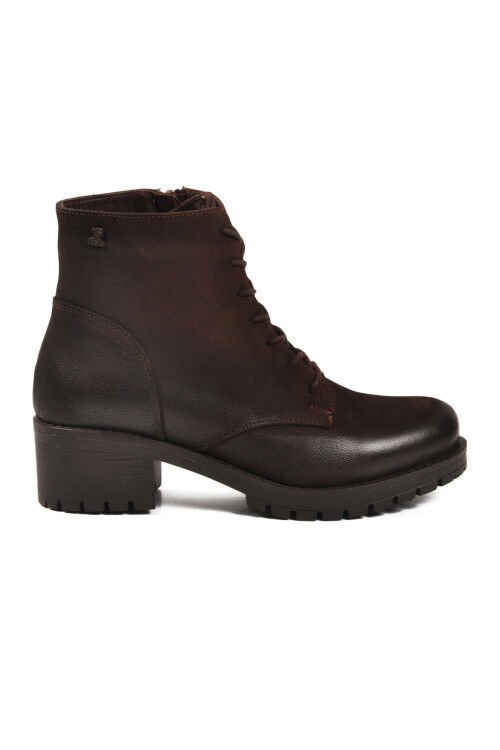 Brown Nubuck Genuine Leather Non-Slip Fleece Inside Womens Boots 3312K Z