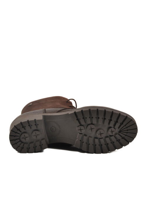 Brown Nubuck Genuine Leather Non-Slip Fleece Inside Womens Boots 3312K Z