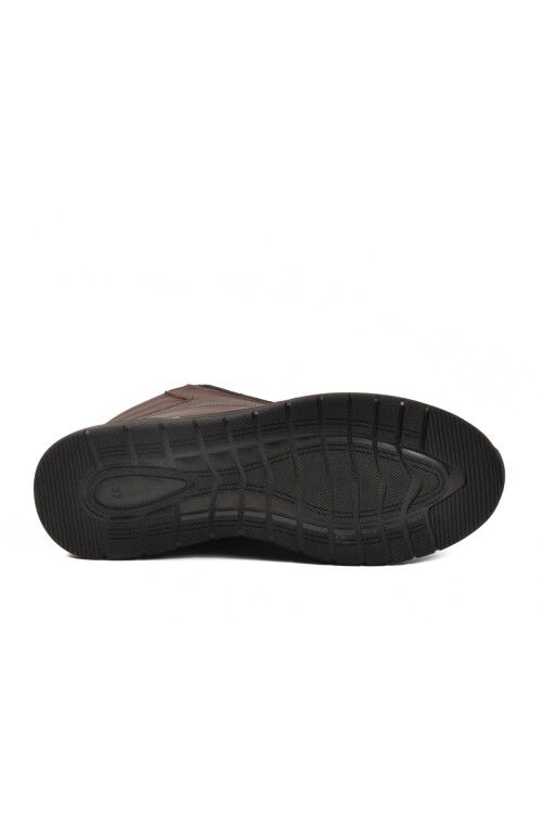 Kahve Hakiki Deri Fermuarlı Kaymaz Taban Kadın Bot 2004 Z