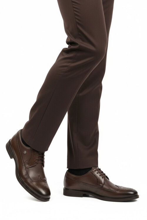 Brown Genuine Leather Mens Classic Shoes 1571116 M