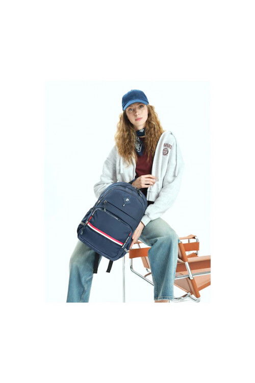 Navy Blue Unisex Backpack 07PCT18001-L