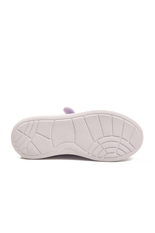 حذاء رياضي خفيف الوزن للبنات من الجلد اللامع باللون البنفسجي اللامع مع شريط فيلكرو 2540-26K F