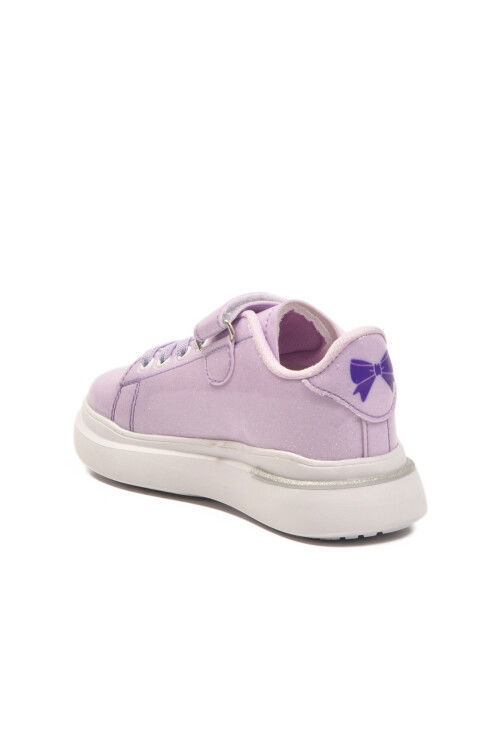 Lilac Patent Leather Glittery Velcro Light Flexible Girls Sports Shoes 2540-26K P