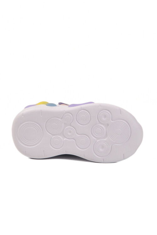 Lilac Velcro Lighted Furry Anatomical Baby Boots 2058 B