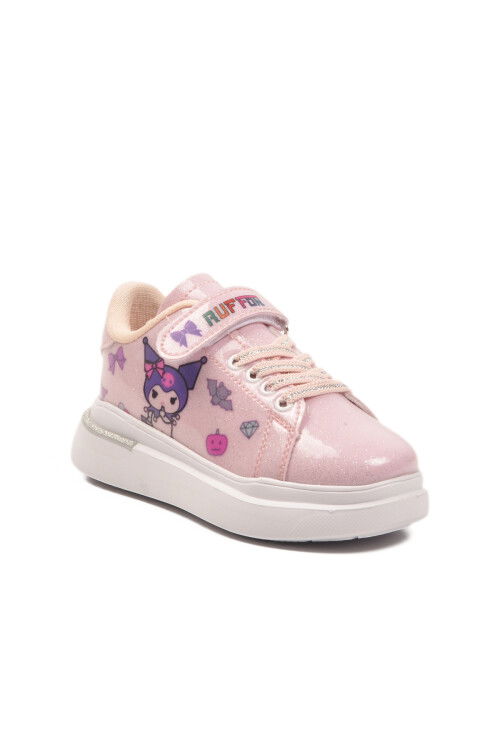 Powder Patent Leather Glittery Velcro Light Flexible Girls Sports Shoes 2540-26K P