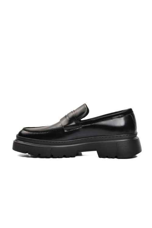 حذاء رجالي كاجوال مفتوح من الأمام باللون الأسود، بريميوم 1308-5 M