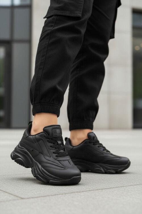 Siyah Bağcıklı Kadın Sneaker DRK171 G