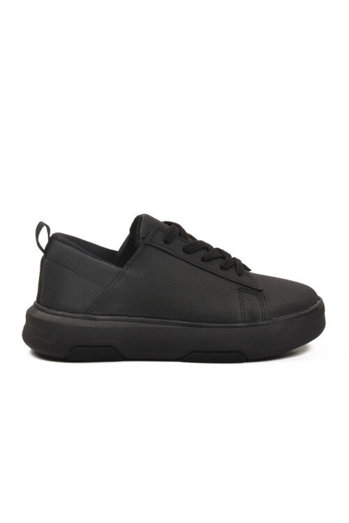 Black Thick Sole Lace-Up Unisex Sneakers OZ-03 Z