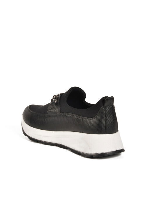 حذاء نسائي كاجوال خفيف الوزن بدون أربطة باللونين الأبيض والأسود 1705 Z