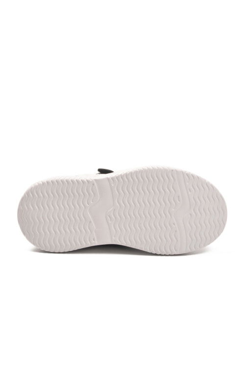 Siyah Beyaz Cırtlı Hafif Esnek Erkek Çocuk Spor Ayakkabı 2033 F