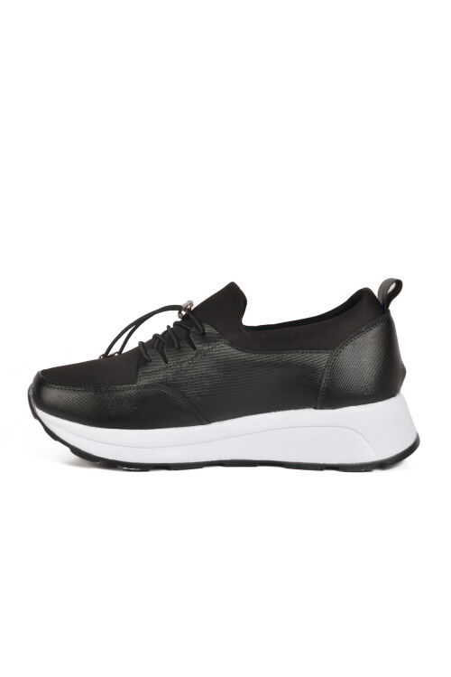 Black and White Lock Lace-Up Womens Casual Shoes 1706 Z