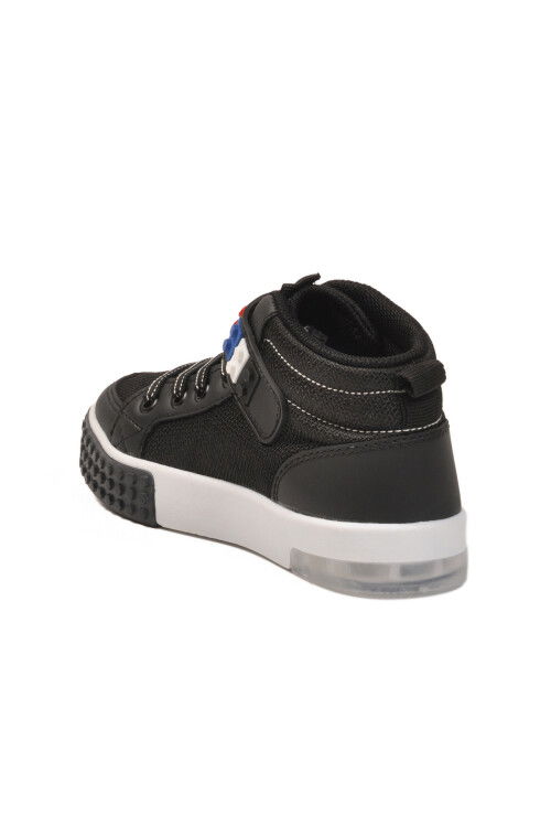 Siyah Beyaz Fileli Cırtlı Bilek Boy Erkek Çocuk Spor Ayakkabı North P