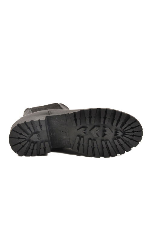 Black Flexible Polar Fleece Zippered Non-Slip Womens Ankle Boots 23009 Z