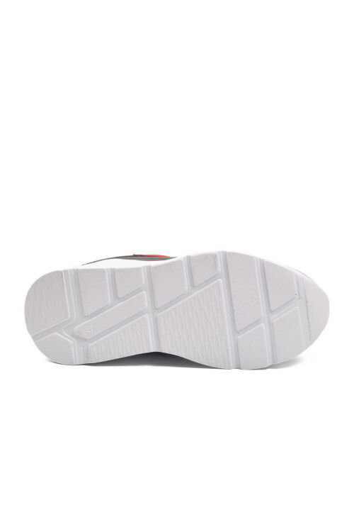 Black Burgundy Thick Sole Lace-Up Womens Sneakers 051 G