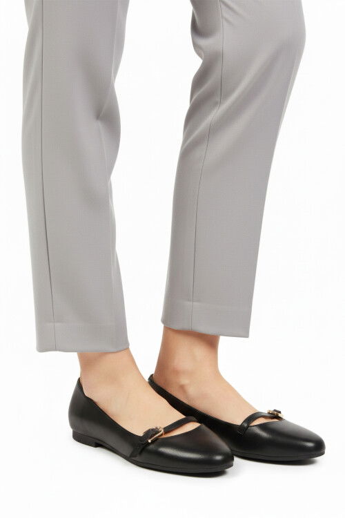 Black Skin Light Flexible Womens Ballerinas 312456 Z