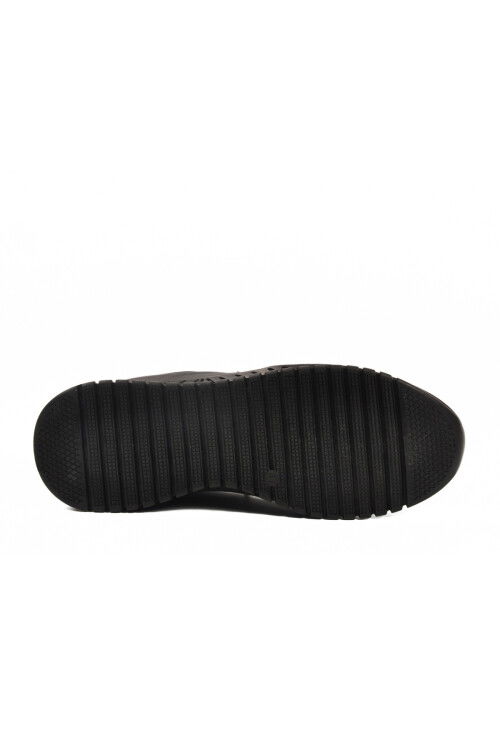 حذاء رجالي كاجوال من الجلد الأسود برباط ونعل جل تشريحي 316 M