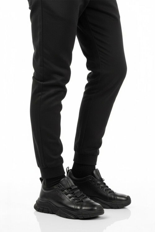 Siyah Floter Hakiki Deri Dar Kalıp Erkek Casual Ayakkabı 260037 M