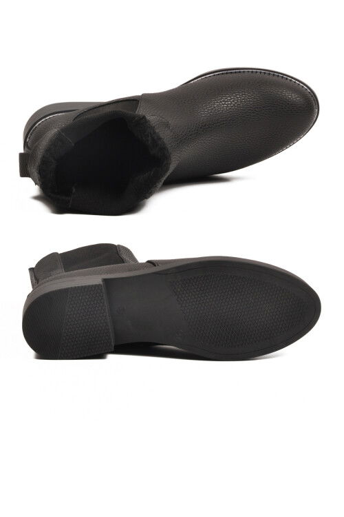 Black Floater Fur Non-Slip Easy-To-Wear Elastic Womens Boots PC-55086 Z