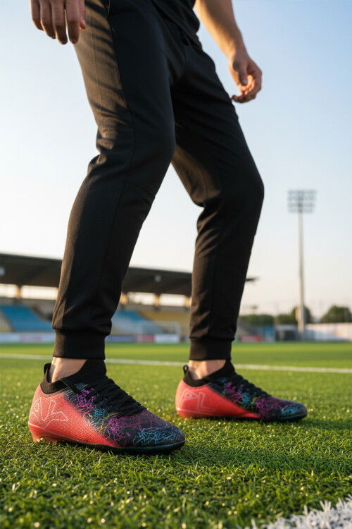 Siyah Fuşya Çoraplı Bağcıklı Erkek Krampon MK-252-153 M